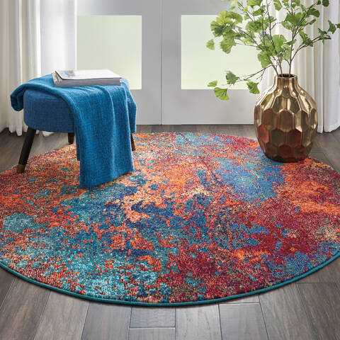 Nourison Celestial Blue Round 40 X 40 Area Rug 805-140964 Image 4