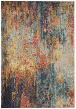 Nourison Celestial Multicolor Rectangle 5x7 ft Polypropylene Carpet 140971