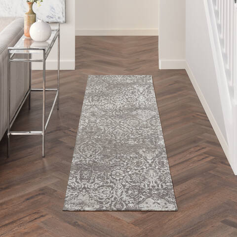 Nourison Damask Grey Runner 23 X 76 Area Rug 805-141116 Image 3