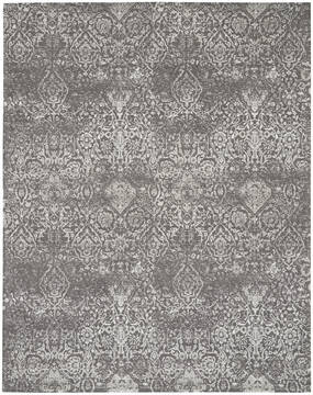 Nourison Damask Grey Rectangle 8x10 ft Polyester Carpet 141120