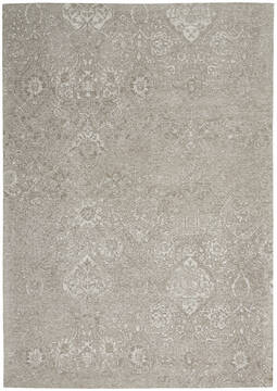Nourison Damask Grey Rectangle 5x7 ft Polyester Carpet 141126