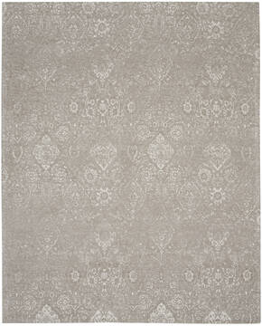 Nourison Damask Grey Rectangle 8x10 ft Polyester Carpet 141128