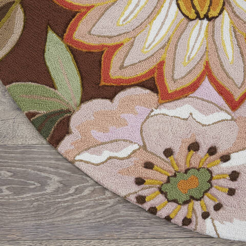 Nourison Fantasy Brown Round 56 X 56 Area Rug 805-141181 Image 1