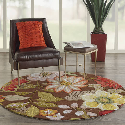 Nourison Fantasy Brown Round 56 X 56 Area Rug 805-141181 Image 3