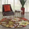 Nourison Fantasy Brown Round 56 X 56 Area Rug  805-141181 Thumb 3