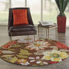 Nourison Fantasy Brown Round 56 X 56 Area Rug  805-141181 Thumb 5