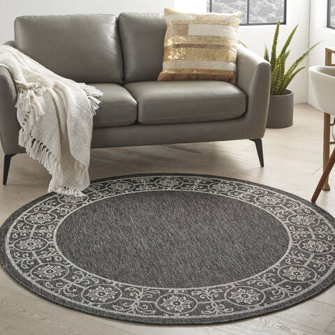 Nourison Garden Party Grey Round 53 X 53 Area Rug 805-141192 Image 3