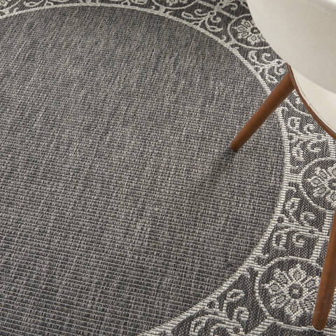 Nourison Garden Party Grey Round 53 X 53 Area Rug 805-141192 Image 4