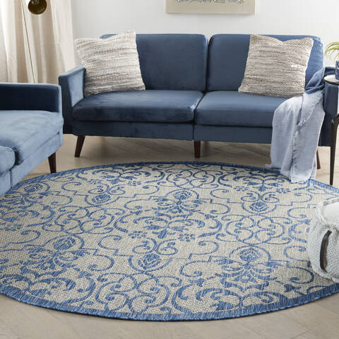 Nourison Garden Party Beige Round 710 X 710 Area Rug 805-141209 Image 3