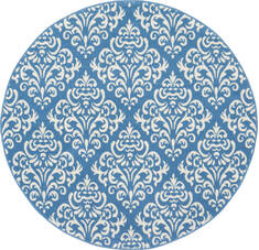 Nourison Grafix Blue Round 5 to 6 ft Polypropylene Carpet 141223