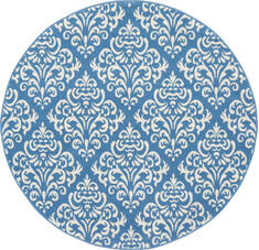 Nourison Grafix Blue Round 5 to 6 ft Polypropylene Carpet 141223