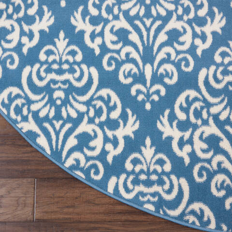 Nourison Grafix Blue Round 80 X 80 Area Rug 805-141225 Image 1
