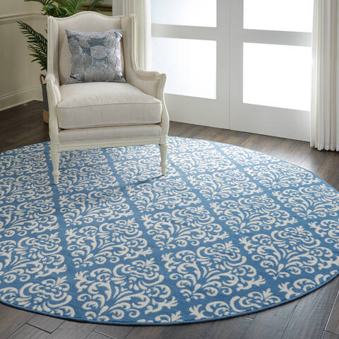 Nourison Grafix Blue Round 80 X 80 Area Rug 805-141225 Image 5