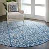 Nourison Grafix Blue Round 80 X 80 Area Rug  805-141225 Thumb 5