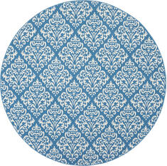 Nourison Grafix Blue Round 7 to 8 ft Polypropylene Carpet 141225