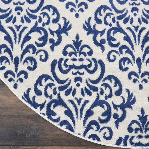Nourison Grafix White Round 53 X 53 Area Rug 805-141228 Image 1