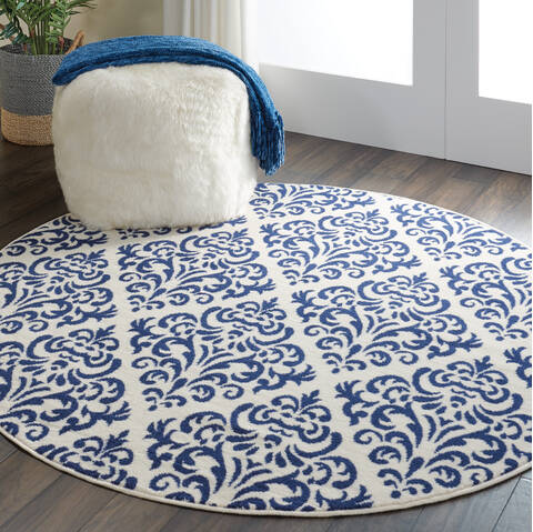 Nourison Grafix White Round 53 X 53 Area Rug 805-141228 Image 5