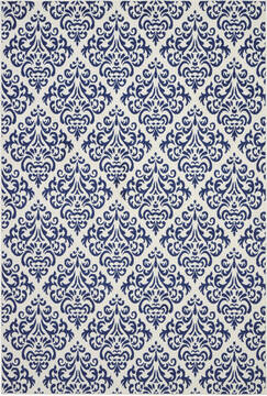 Nourison Grafix White Rectangle 6x9 ft Polypropylene Carpet 141229