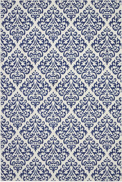 Nourison Grafix White Rectangle 6x9 ft Polypropylene Carpet 141229