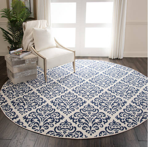 Nourison Grafix White Round 80 X 80 Area Rug 805-141230 Image 3