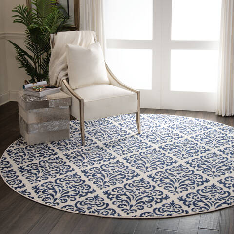 Nourison Grafix White Round 80 X 80 Area Rug 805-141230 Image 5