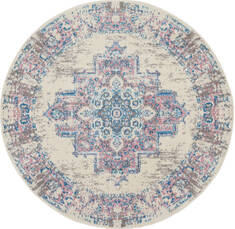 Nourison Grafix Beige Round 4 ft and Smaller Polypropylene Carpet 141234