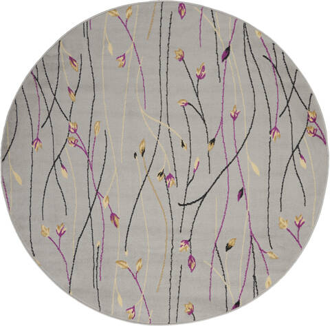 Nourison Grafix Grey Round 53 X 53 Area Rug 805-141243 Image 0