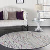 Nourison Grafix Grey Round 53 X 53 Area Rug  805-141243 Thumb 3