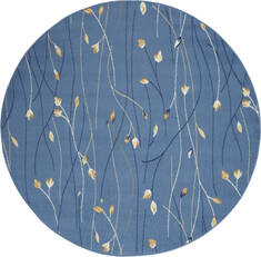 Nourison Grafix Blue Round 4'0" X 4'0" Area Rug  805-141251