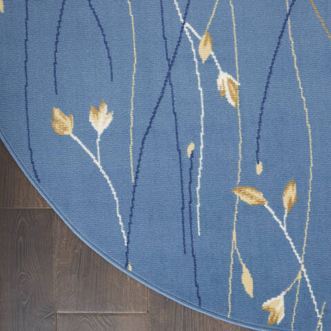 Nourison Grafix Blue Round 53 X 53 Area Rug 805-141252 Image 1