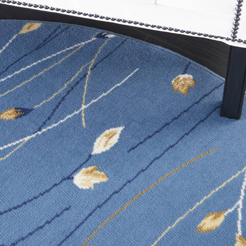 Nourison Grafix Blue Round 53 X 53 Area Rug 805-141252 Image 4