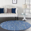 Nourison Grafix Blue Round 53 X 53 Area Rug 805-141252 Thumb 5