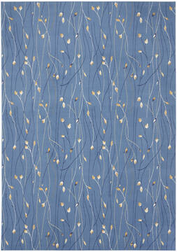 Nourison Grafix Blue Rectangle 7x10 ft Polypropylene Carpet 141254