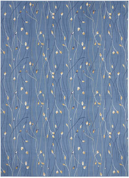 Nourison Grafix Blue Rectangle 8x11 ft Polypropylene Carpet 141256
