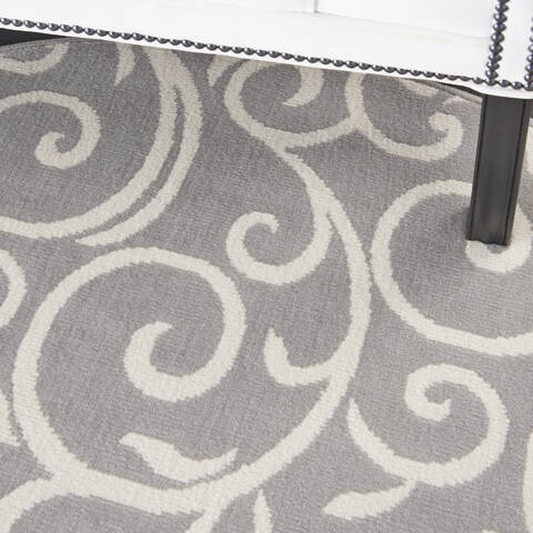 Nourison Grafix Grey Round 53 X 53 Area Rug 805-141262 Image 4