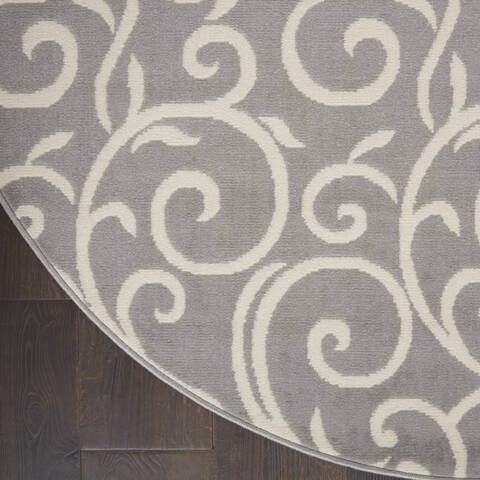 Nourison Grafix Grey Round 80 X 80 Area Rug 805-141264 Image 1