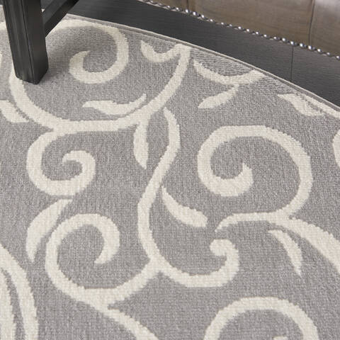 Nourison Grafix Grey Round 80 X 80 Area Rug 805-141264 Image 4
