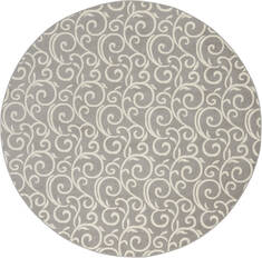 Nourison Grafix Grey Round 7 to 8 ft Polypropylene Carpet 141264