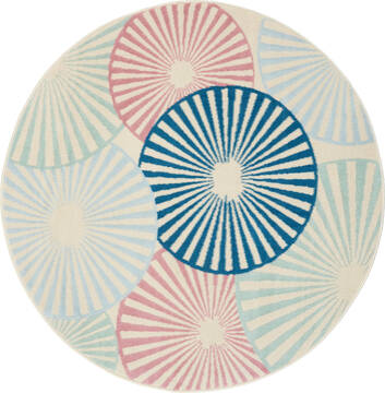 Nourison Grafix Multicolor Round 5'3" X 5'3" Area Rug  805-141266