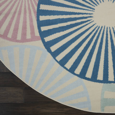 Nourison Grafix Beige Round 80 X 80 Area Rug 805-141269 Image 1