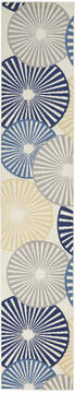 Nourison Grafix White Runner 10 to 12 ft Polypropylene Carpet 141270