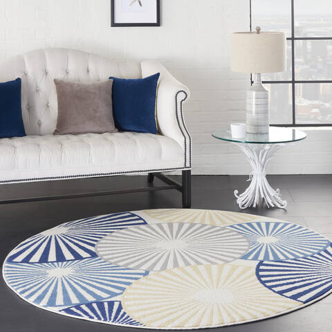 Nourison Grafix White Round 53 X 53 Area Rug 805-141274 Image 3