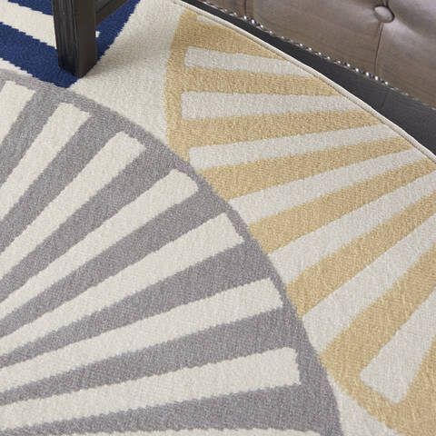 Nourison Grafix White Round 80 X 80 Area Rug 805-141276 Image 4