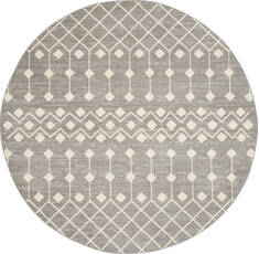 Nourison Grafix Grey Round 7 to 8 ft Polypropylene Carpet 141284