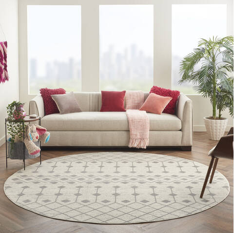 Nourison Grafix Beige Round 80 X 80 Area Rug 805-141293 Image 3