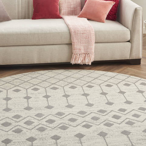 Nourison Grafix Beige Round 80 X 80 Area Rug 805-141293 Image 4
