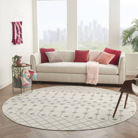 Nourison Grafix Beige Round 80 X 80 Area Rug 805-141293 Image 5