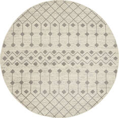 Nourison Grafix Beige Round 7 to 8 ft Polypropylene Carpet 141293