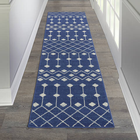 Nourison Grafix Blue Runner 23 X 100 Area Rug 805-141294 Image 3