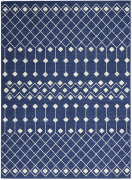 Nourison Grafix Blue Rectangle 4x6 ft Polypropylene Carpet 141297